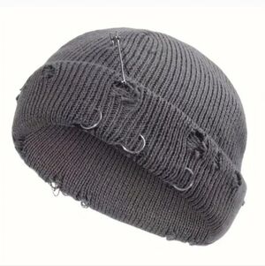 Unisex Edgy gray Knit Beanie